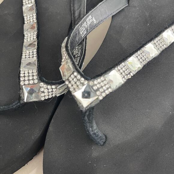 Yellow Box Sabbi Crystal Rhinestone Flip Flops Wedge Sandals Womens 8M - Picture 3 of 12